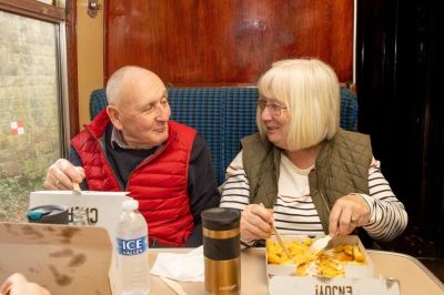 Fish and chips on the train