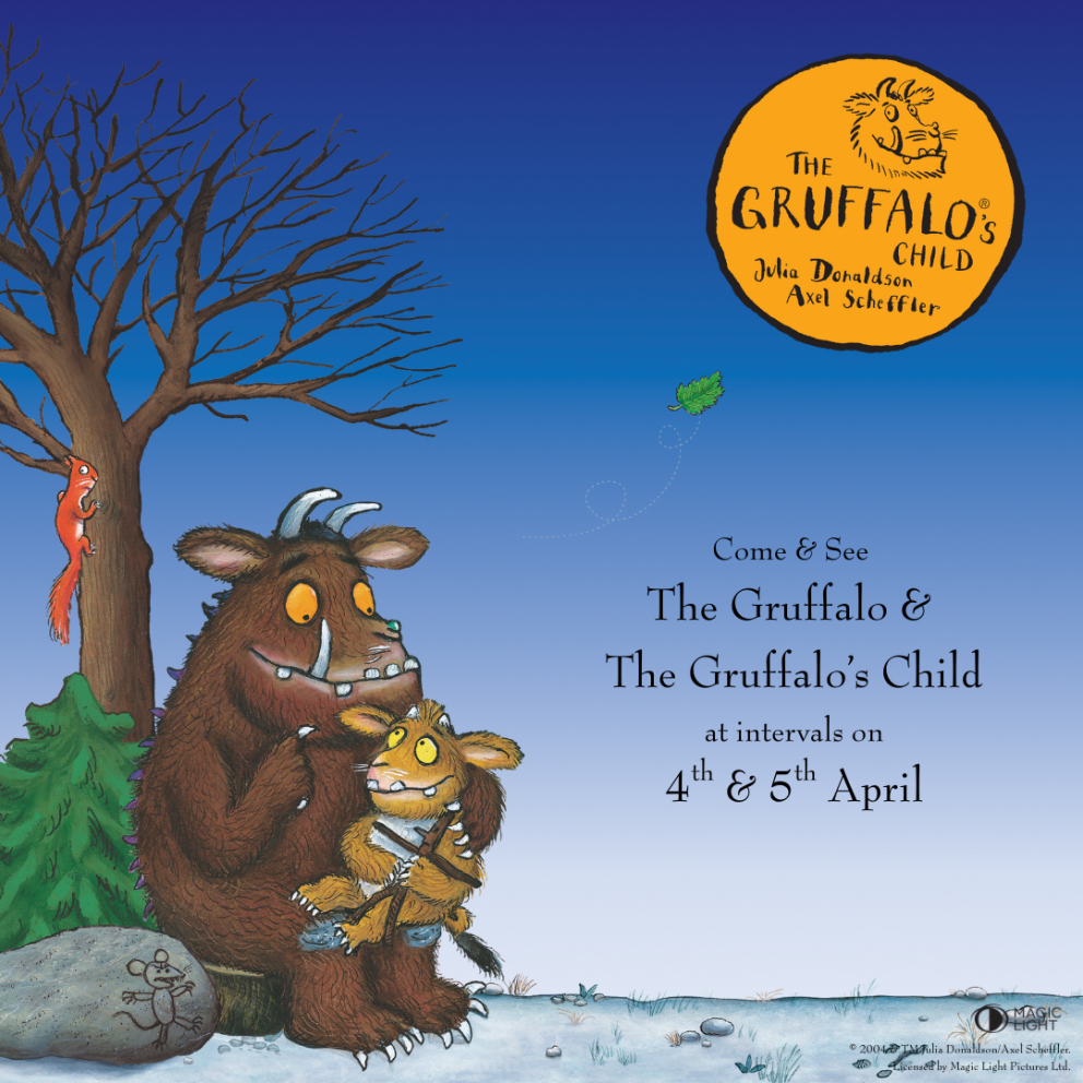 The Gruffalo and Child in a winter scene