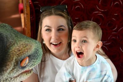 Family enjoying Extinct Express