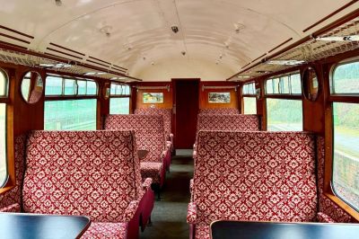 A carriage interior at The Watercress line